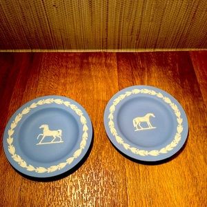 Wedgwood Jasperware Vintage White Pastel Blue Porcelain Saucer